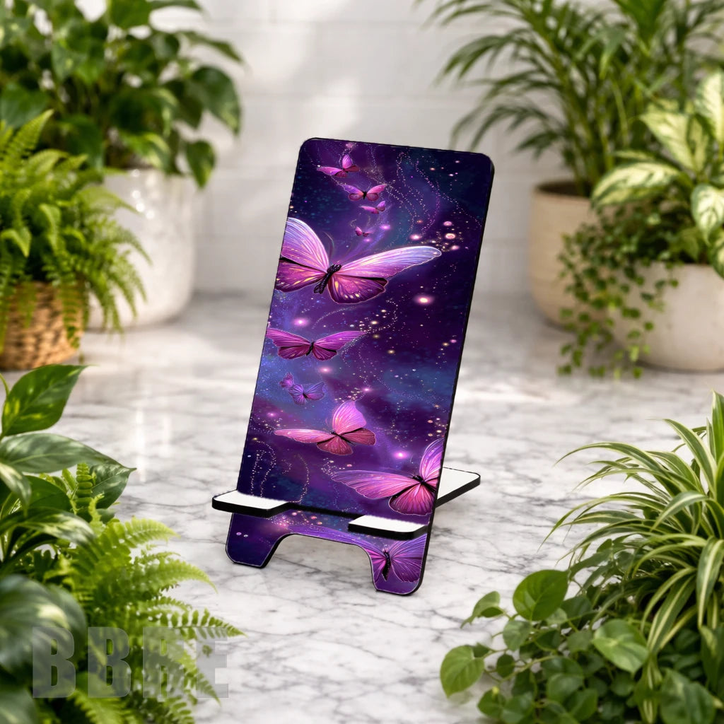 Purple Butterflies Sublimation Phone Stand