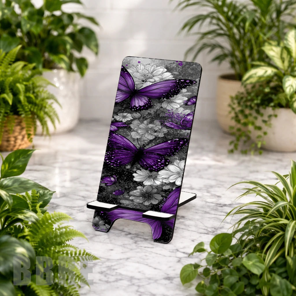 Purple Butterflies 2 Sublimation Phone Stand