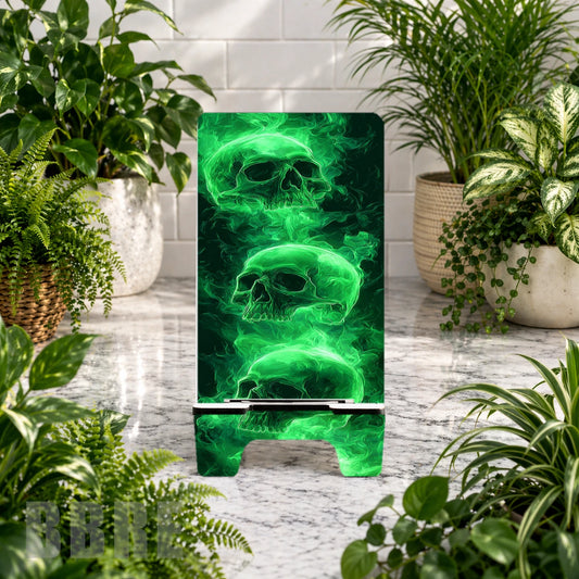 Green Ghost Skulls Sublimation Phone Stand