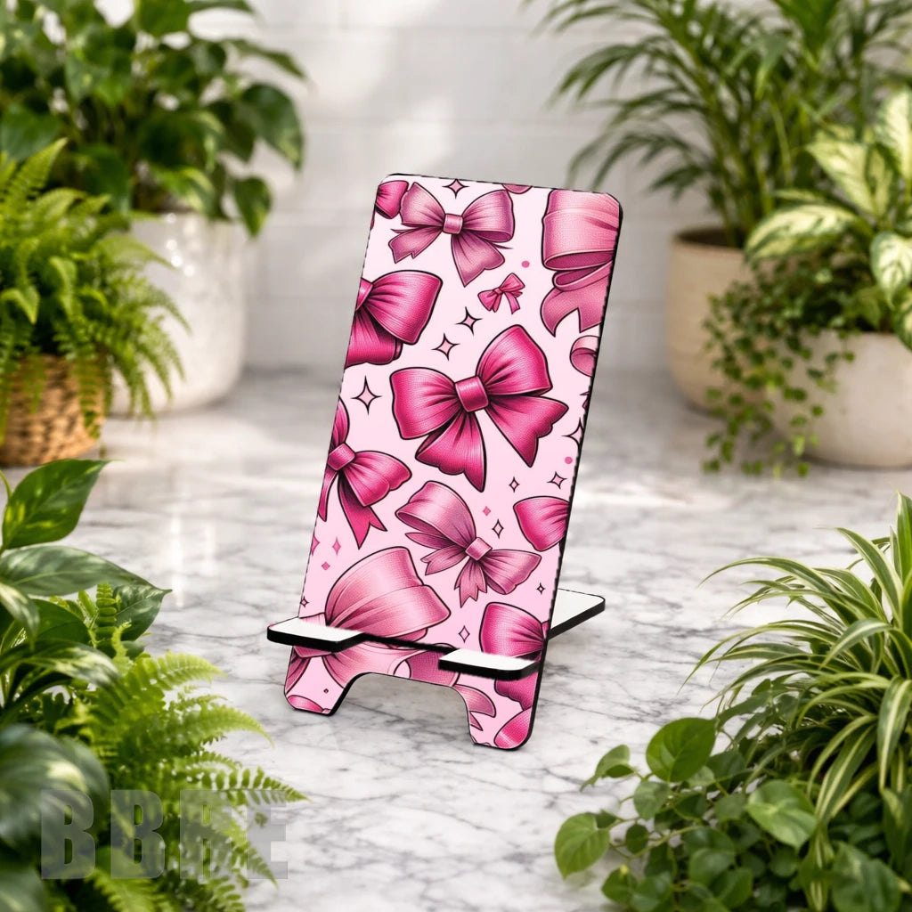 Pink Bows Sublimation Phone Stand