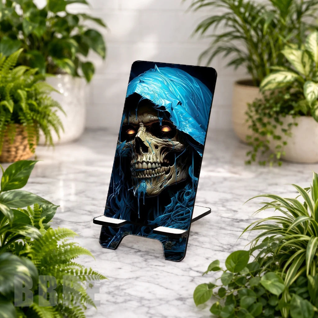 Blue Skull Sublimation Phone Stand