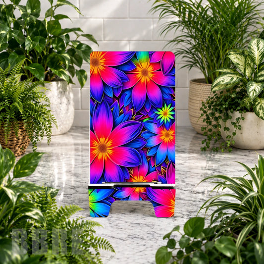 Vibrant Floral Sublimation Phone Stand