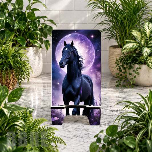 Midnight Stallion Sublimation Phone Stand