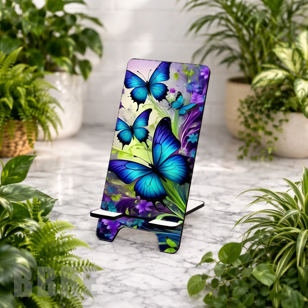 Blue Butterfly Sublimation Phone Stand