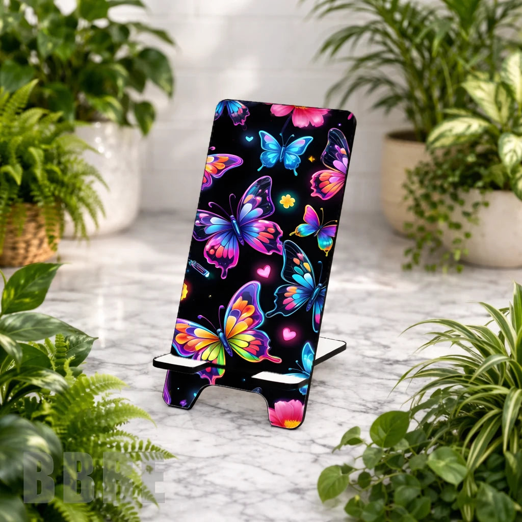 Vibrant Butterflies Sublimation Phone Stand