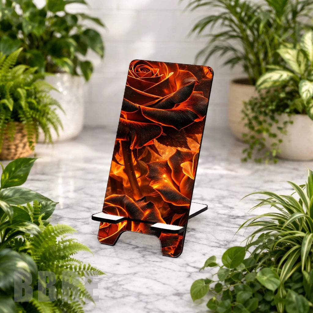 Fiery Roses Sublimation Phone Stand