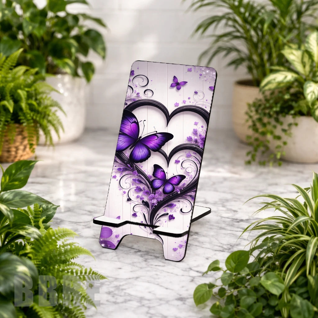 Purple Butterfly Sublimation Phone Stand
