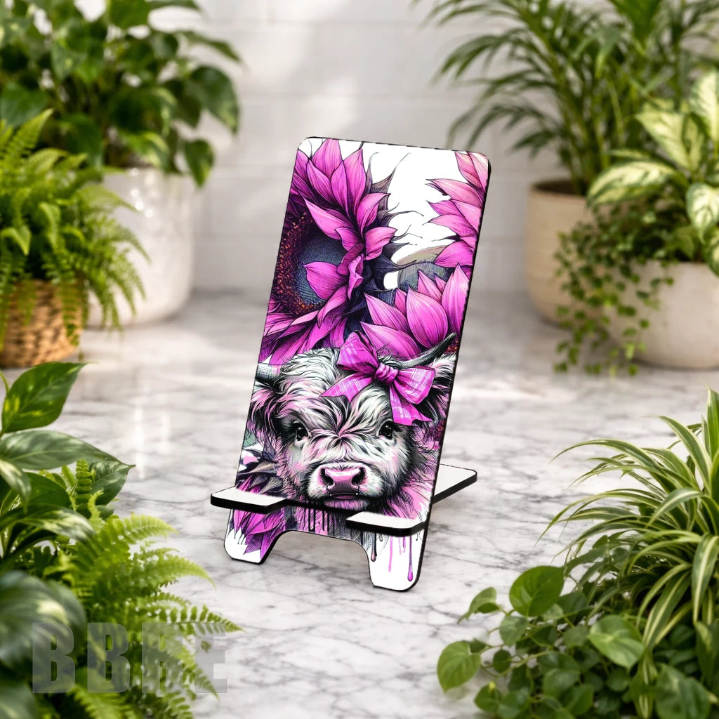 Floral Cow 2 Sublimation Phone Stand