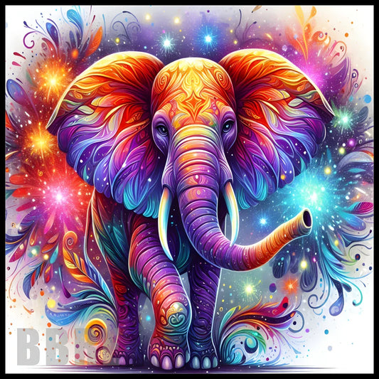 LargeFormat Vibrant Elephant