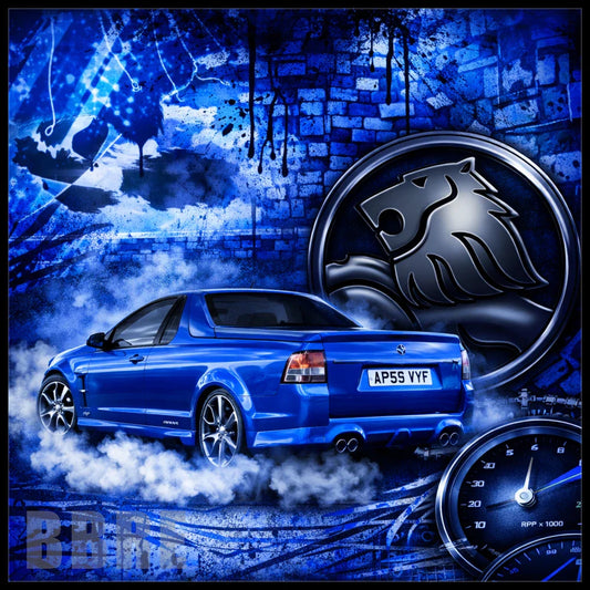LargeFormat Blue Car