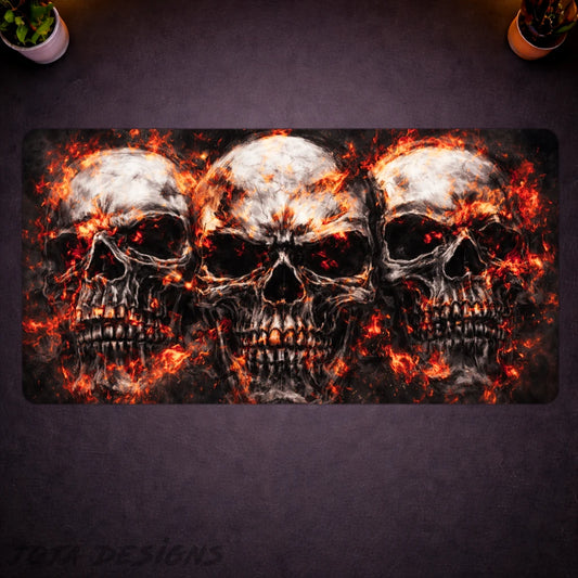 Flaming Skulls Product Mockup