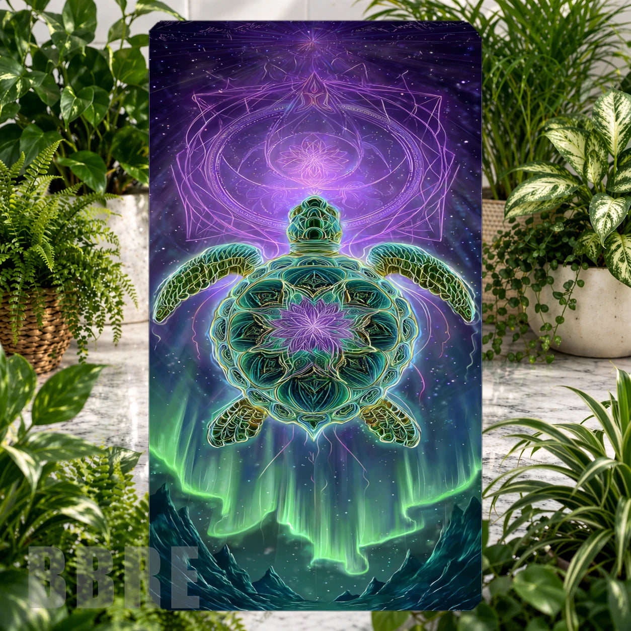 Cosmic Turtle Product Tile, STRAIGHT: Cosmic Turtle Product Mockup, SIDE ANGLE: Cosmic Turtle Product Angle Shot