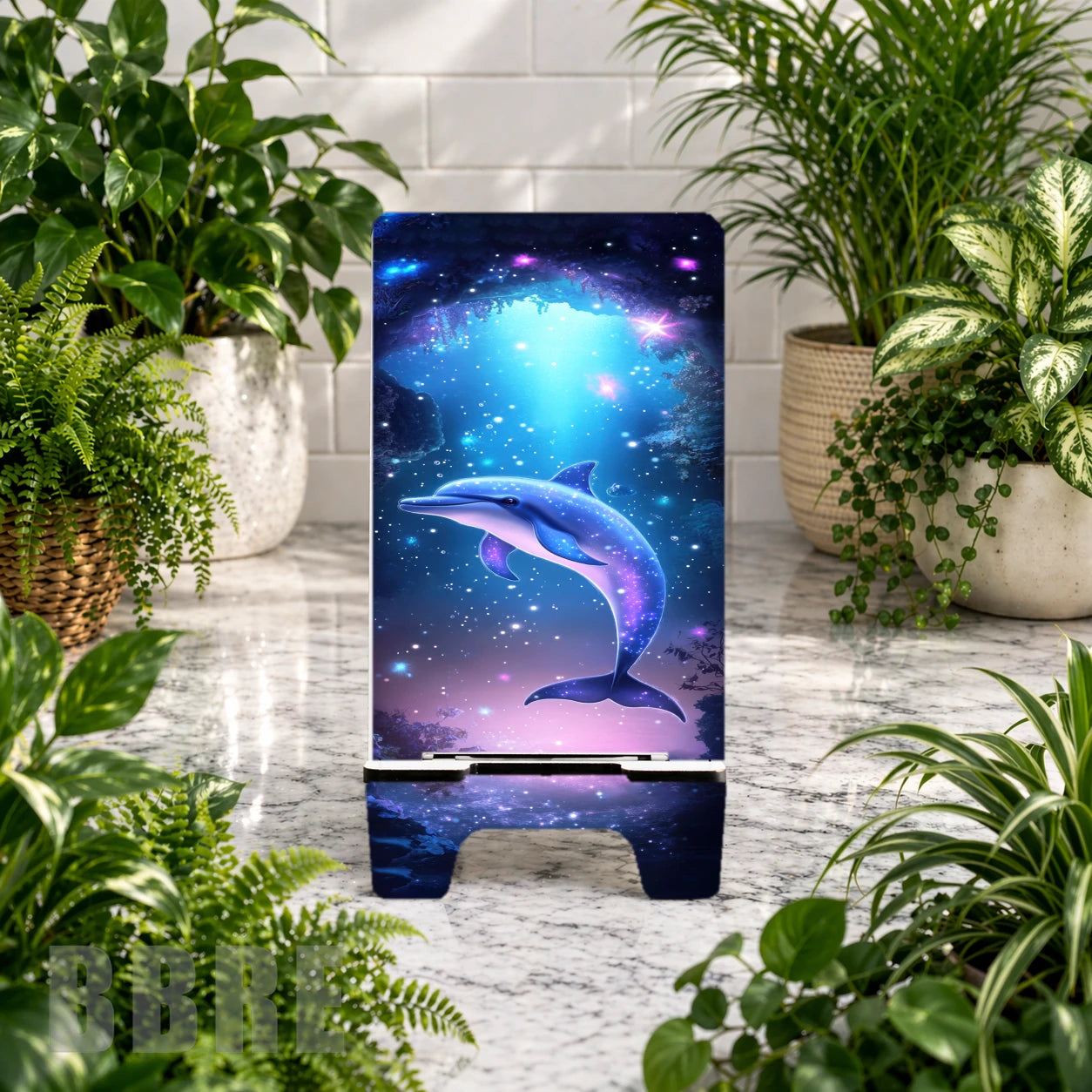 Cosmic Dolphin Sublimation Phone Stand