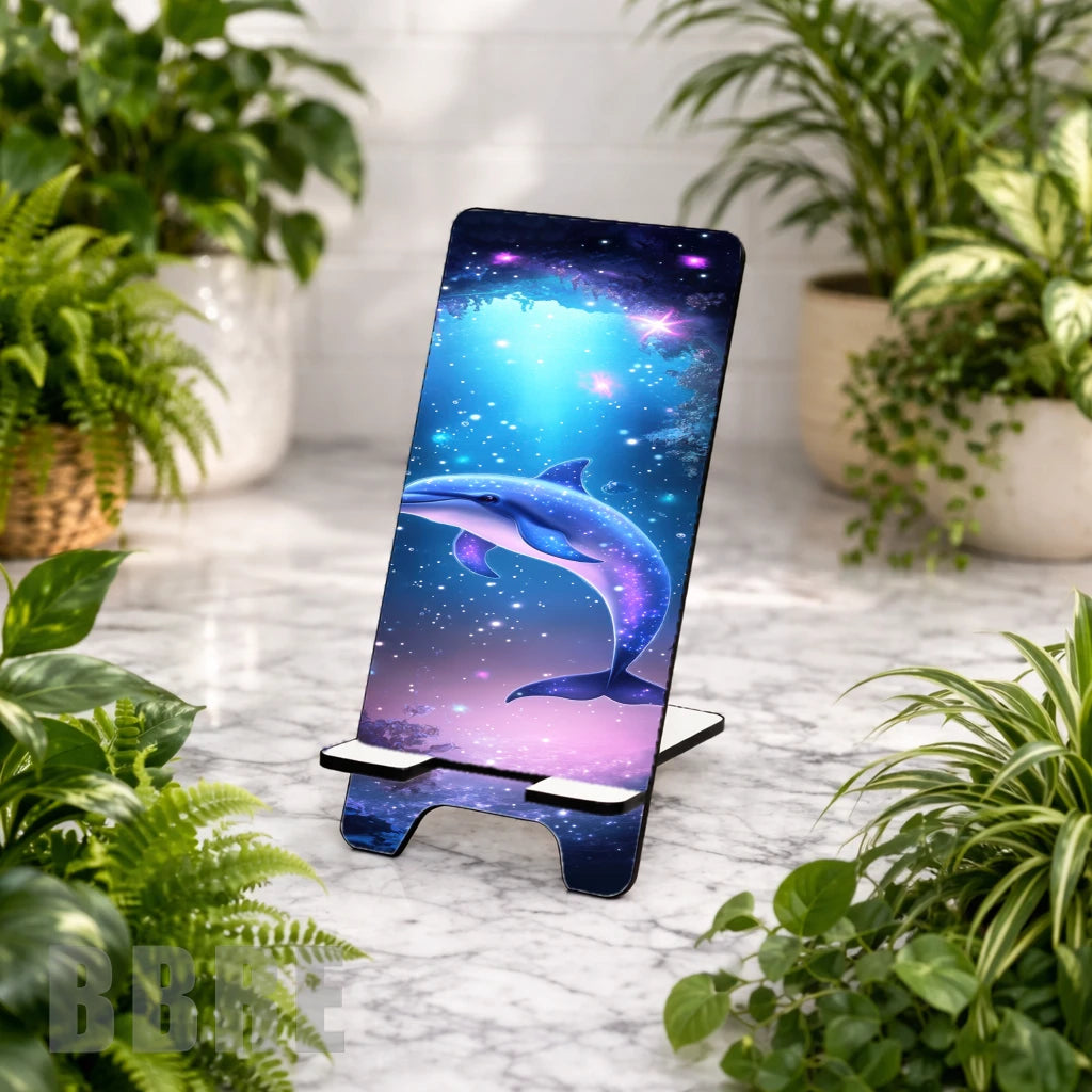 Cosmic Dolphin Sublimation Phone Stand