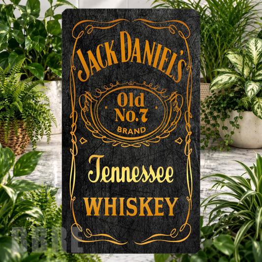 Jack Daniel's Sign Product Tile, STRAIGHT: Jack Daniel's Sign Product Mockup, SIDE ANGLE: Jack Daniel's Sign Product Angle Shot
