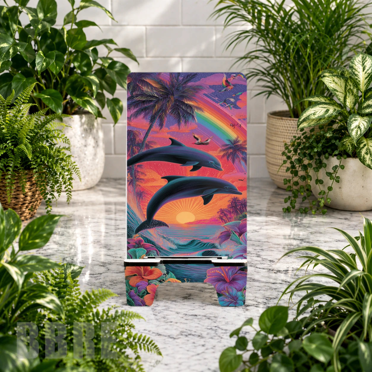 Dolphin Sunset Sublimation Phone Stand