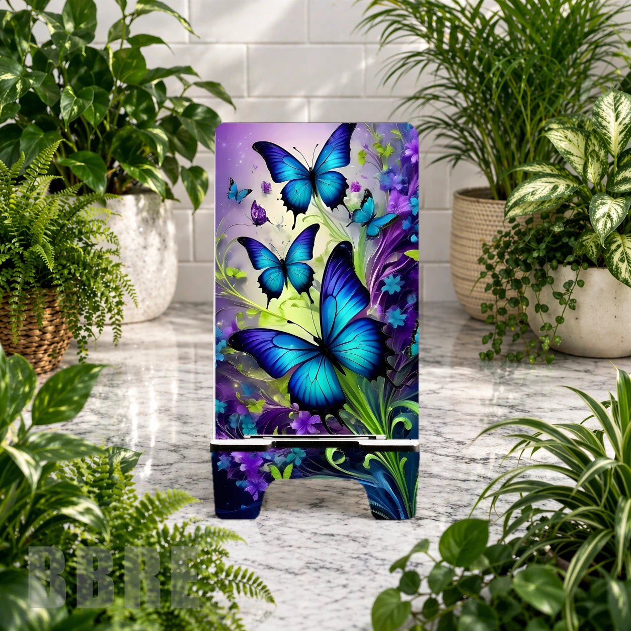 Blue Butterfly Sublimation Phone Stand
