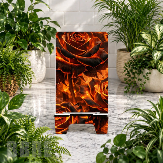 Fiery Roses Sublimation Phone Stand