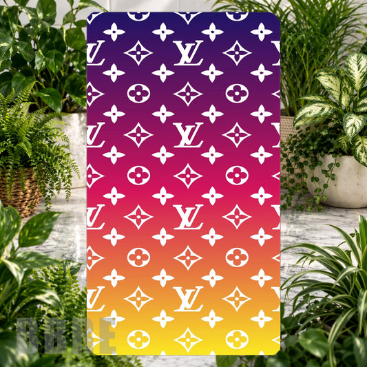 Gradient Monogram Product Tile, STRAIGHT: Gradient Monogram Product Mockup, SIDE ANGLE: Gradient Monogram Product Angle Shot