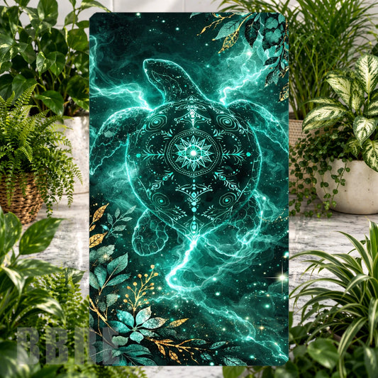 Mystic Turtle Product Tile, STRAIGHT: Mystic Turtle Product Mockup, SIDE ANGLE: Mystic Turtle Product Angle Shot