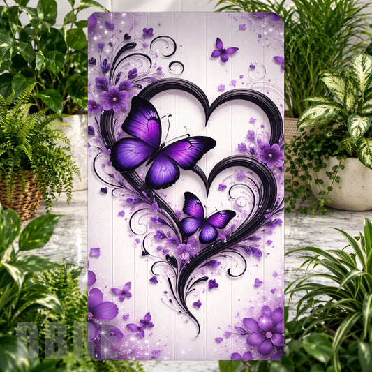 Purple Butterfly Product Tile, STRAIGHT: Purple Butterfly Product Mockup, SIDE ANGLE: Purple Butterfly Product Angle Shot