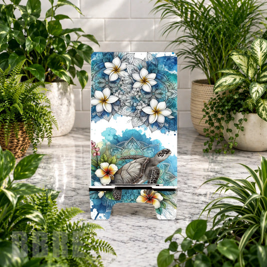 Turtle Blossom Sublimation Phone Stand
