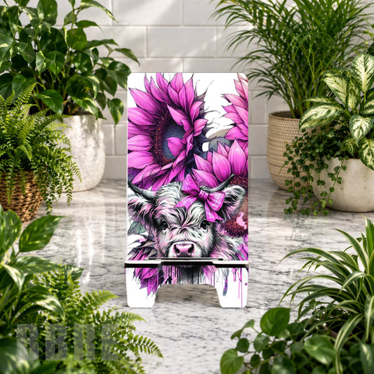 Floral Cow 2 Sublimation Phone Stand