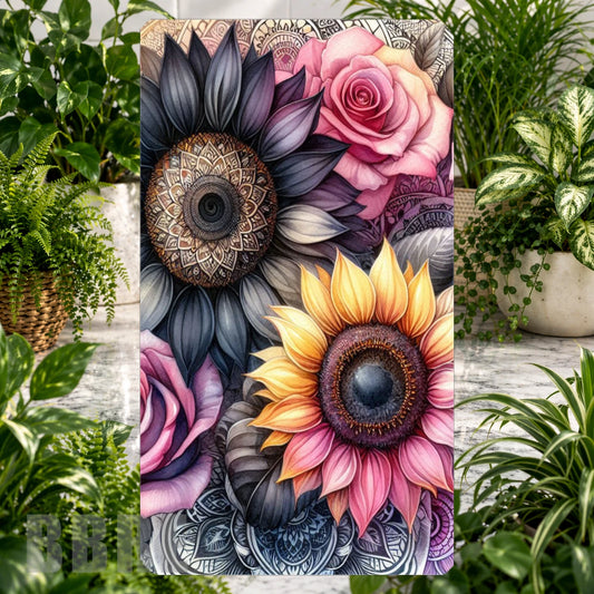 Floral Fusion Product Tile, STRAIGHT: Floral Fusion Product Mockup, SIDE ANGLE: Floral Fusion Product Angle Shot