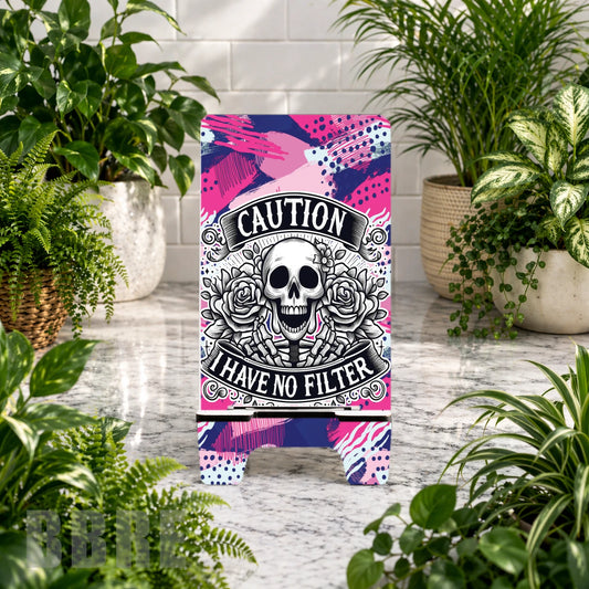 Caution Skull Sublimation Phone Stand