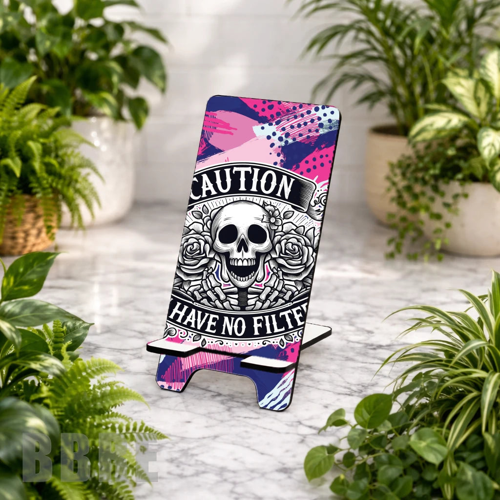 Caution Skull Sublimation Phone Stand
